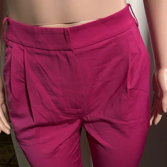 MONIKA CHIANG Elegant Hot Pink Wool Blend Trouser - Picture 5 of 14